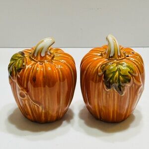 Ceramic Pumpkin Salt and Pepper Shakers